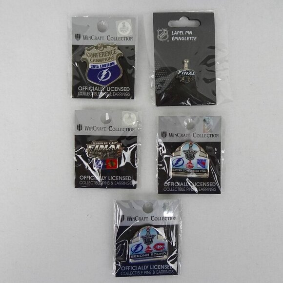 5 TAMPA BAY LIGHTNING Hockey Lapel Pins NHL Tie Tack 2015 Tie Tack Collectible - Picture 1 of 12